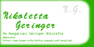 nikoletta geringer business card